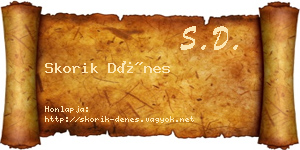 Skorik Dénes névjegykártya